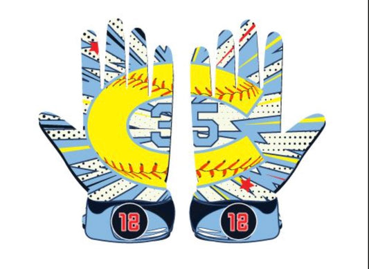Baseball C35 Glove ⚪️🔵/🟡⚫️/⚪️🔴/⚪️🟢